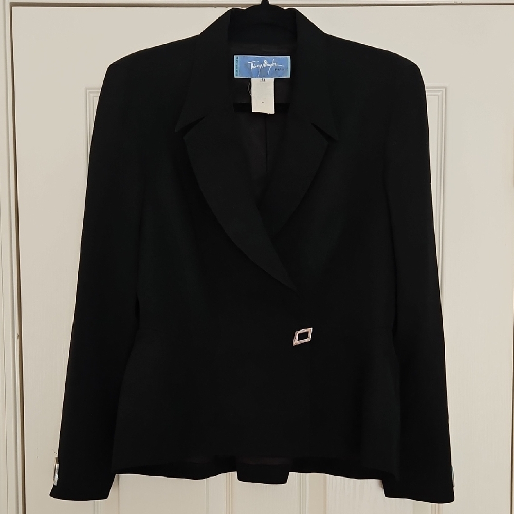 Thierry Mugler Black Blazer Tailored Professional Suit Jacket